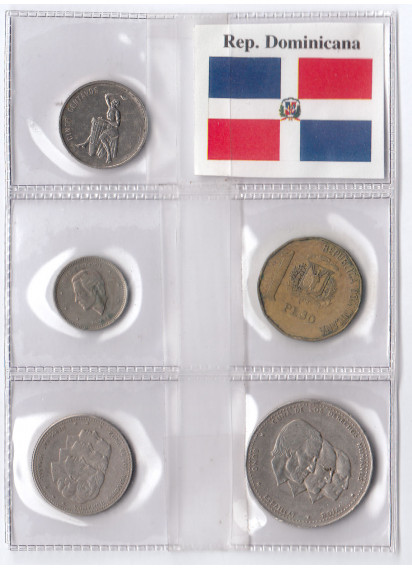REPUBBLICA DOMINICANA 5 - 10 - 25 - Centavos - 1/2 Peso 1 Peso